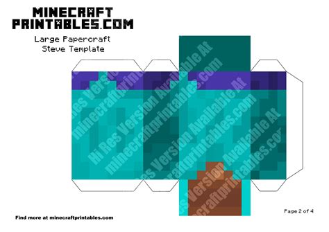 Steve Printable Minecraft Steve Papercraft Template
