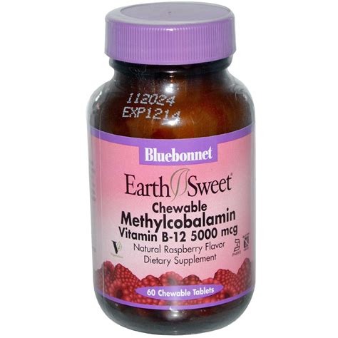 Bluebonnet Earthsweet Chewables Methylcobalamin Vitamin B 12 5000 Mcg