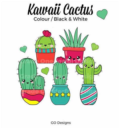 Check out our cute kawaii cactus selection for the very best in unique or custom, handmade pieces from our shops. Cute Cactus Coloring Page Unique Kawaii Cactus Clipart ...