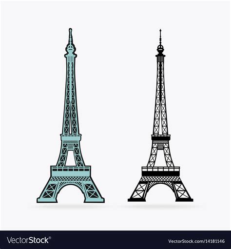 Symbol Eiffel Tower Royalty Free Vector Image Vectorstock
