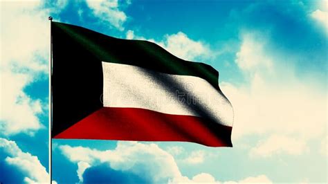 Flag Of Kuwait Motion Stock Illustration Illustration Of Patriotic