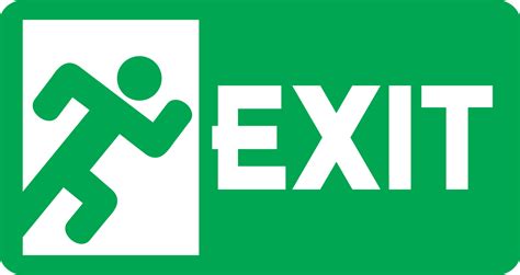 Green Exit Emergency Sign With Human Figure 8513375 Png