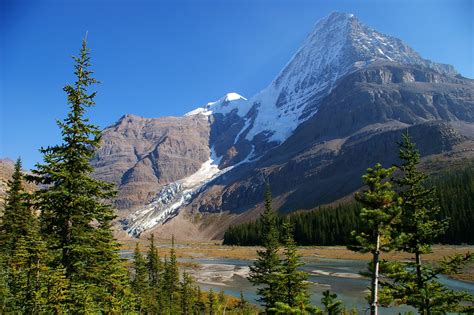 Canada Parks Mountains Mount Robson Fir Nature River Wallpaper