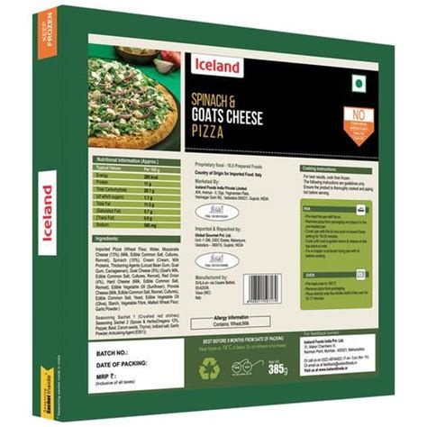 Buy Iceland Spinach And Goats Cheese Pizza Online At Best