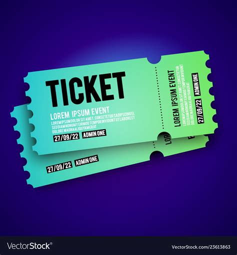 Colorful Vip Entry Pass Ticket Stub Design Vector Image