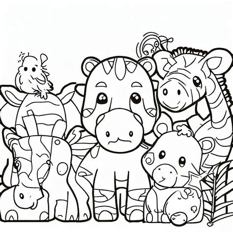 Printable Cute Zoo Animals Coloring Page Download Print Or Color