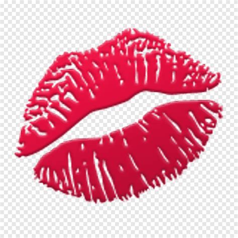 Illustration De Lèvres Rouges Autocollant Emoji Kiss Lip Smiley Kiss