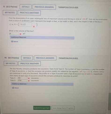 Solved 9 0 2 Points DETAILS PREVIOUS ANSWERS TANAPCALC9 Chegg