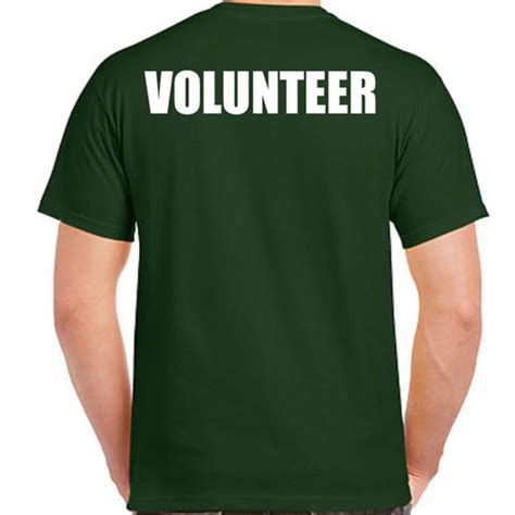 Green Volunteer Shirt White Imprint Tshirt By Design