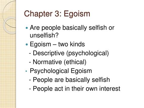 Ppt Chapter 3 Egoism Powerpoint Presentation Free Download Id3797003