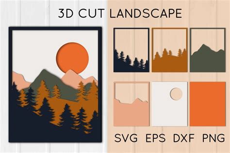 3d Landscape Wall Art Layered Mountains Paper 1238030