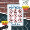 Personalized Kindly Obey Swimming Pool Safety Sign Swim At Your Own Risk Dingmun