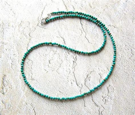 Real Turquoise Super Tiny Bead Necklace Choker By Mariasroom Real