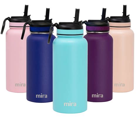 MIRA Oz Stainless Steel Water Bottle With Straw Lid Vacuum Insulated Metal Thermos Flask
