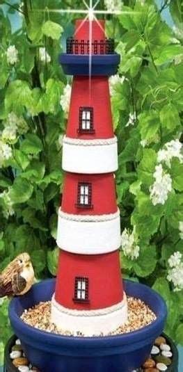 Diy Clay Pot Lighthouse Clay Pot Crafts Lighthouse