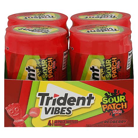 Trident Vibes Sour Patch Kids Redberry Gum 40 160 Ea Bottles Shop