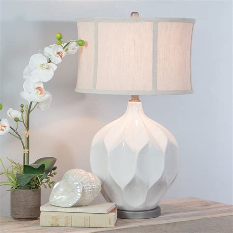 Aspire Home Accents Jasmine Large White Ceramic Table Lamp
