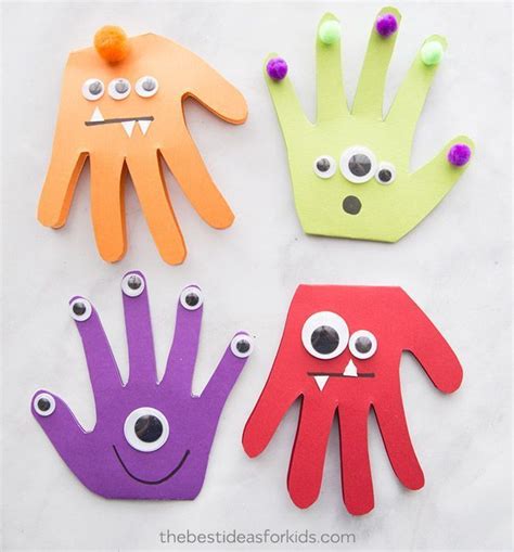 Monster Handprint Cards These Are Too Cute To Make For Halloween