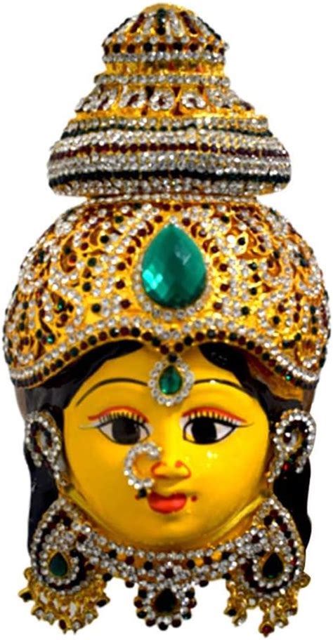 Face Idol Varalakshmi Devi Face With Green Stones Statue