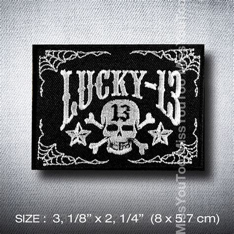 Lucky 13 Embroidered Patch Iron On Craft Handmade Diy Hobby Etsy