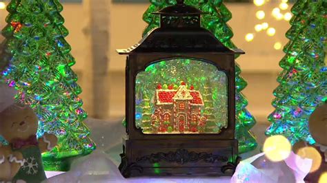 12 Illuminated Glitter Lantern With Holiday Scene By Valerie On Qvc