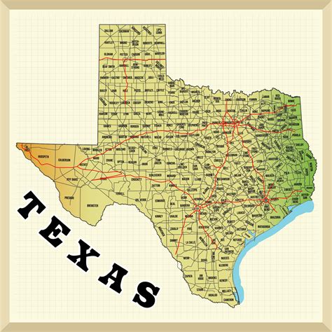 Texas County Map With Cities