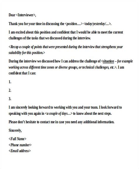 Free 32 Sample Interview Thank You Letter Templates In Ms Word Pdf