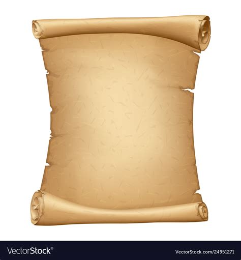 Old Paper Scroll Vertical Parchment Ancient Vector Image