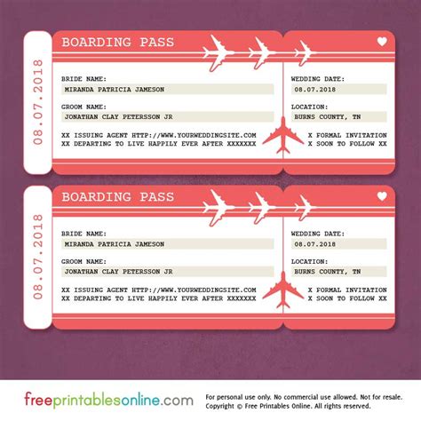Boarding Pass Template Free Printable Printable Templates