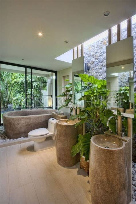 Transform your everyday powder and washroom into a serene tropical oasis with these inspiring bathroom interiors. 50 Amazing Tropical Bathroom Décor Ideas - DigsDigs