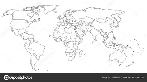 Mapa Del Mundo Blanco Y Negro Mapa