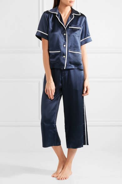 Olivia Von Halle Daria Silk Satin Pajama Set Net A Porter