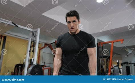 Bodybuilder Pumping Muscle In The Gym Do Fitness Stock Footage Video