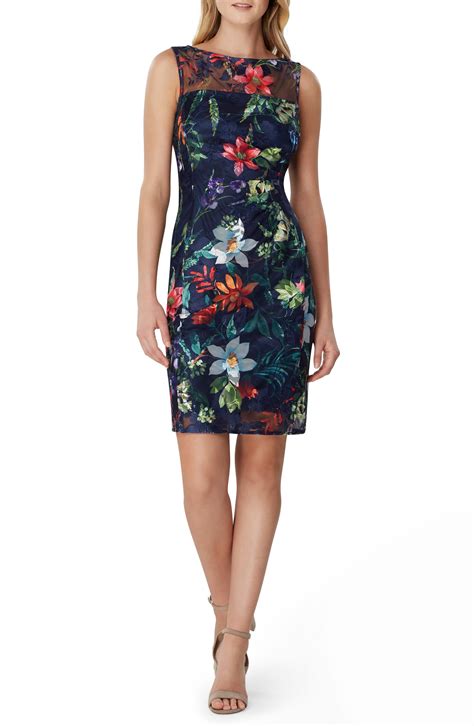 Tahari Sleeveless Floral Embroidered Sheath Dress Nordstrom Trendy Cocktail Dresses Fashion