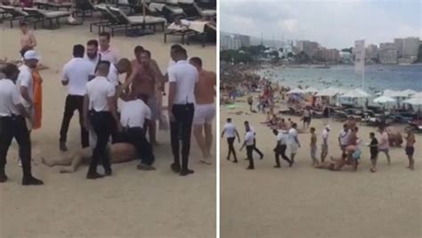 Magaluf Bouncers Lash Out At Rowdy Tourists During Horrifying Bust Up Outside Beach Bar World