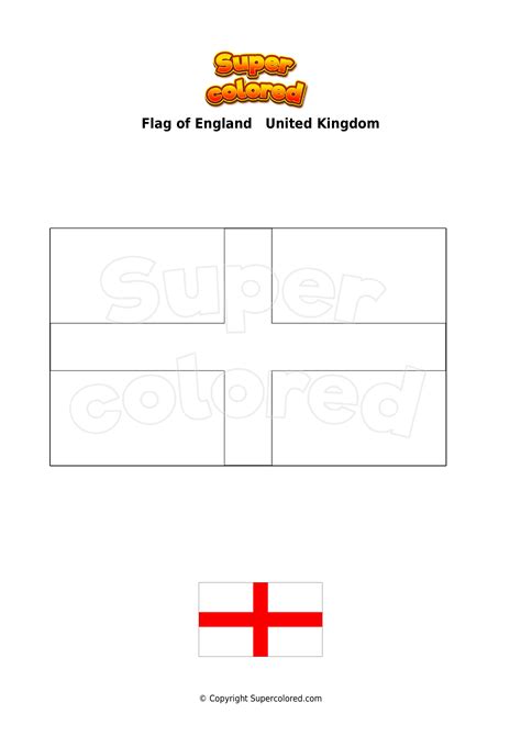 Coloring Page Flag Of England United Kingdom