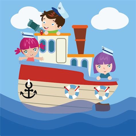 Premium Vector Sailor Kids Cartoon Illustration