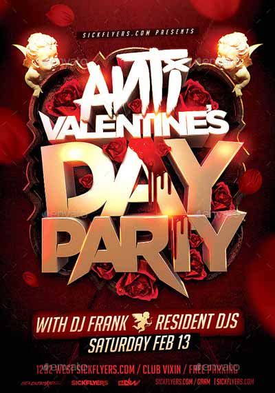 Anti Valentines Day Flyer Template Flyer For Club And Party Events