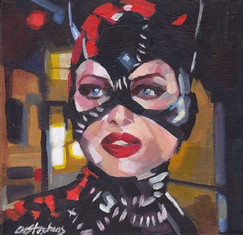 Catwoman Small Acrylic Painting On Canvas Original Movie Art By L M