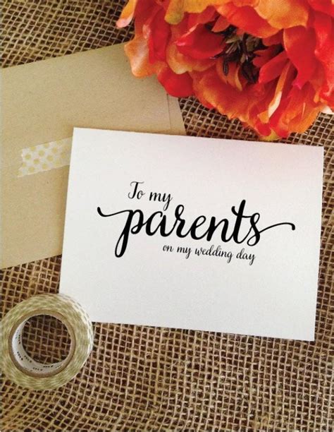 To My Parents On My Wedding Day Parents Wedding Gift Parents Of The