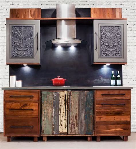Kitchen Cabinets From Reclaimed Wood By Inde Art Design House Bec Green