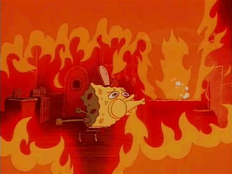 Scared On Fire  By Spongebob Squarepants Find And Share On Giphy