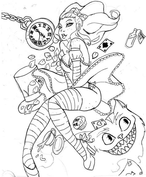Trippy Alice In Wonderland Coloring Pages Coloring Home