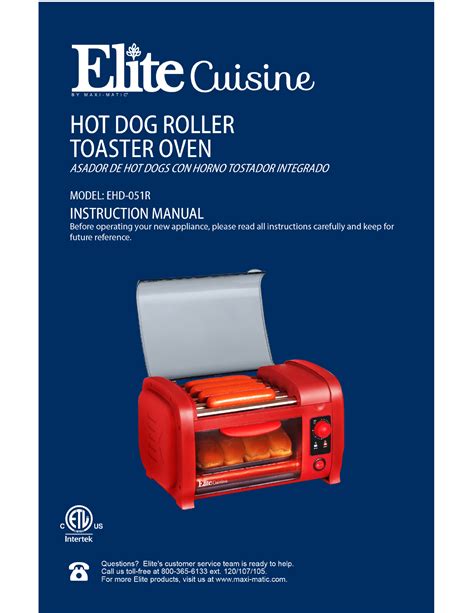 Toaster Ovens Home Elite Cuisine Ehd 051r Maxi Matic Hot Dog Toaster