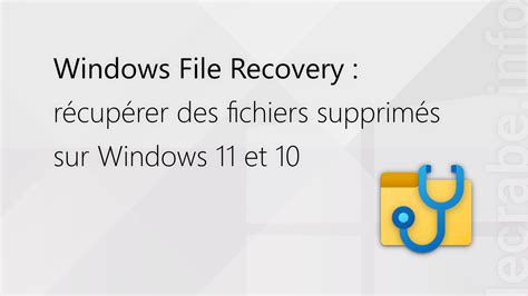 Windows File Recovery R Cup Rer Des Fichiers Supprim S Sur Windows