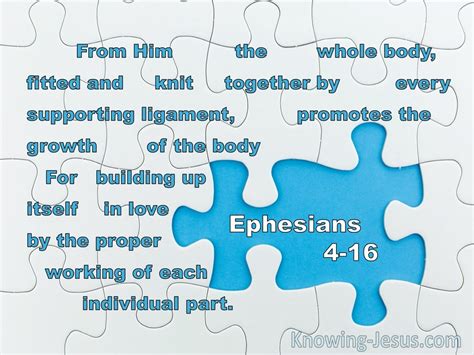 Ephesians 416 From Him The Whole Body Fitted And Knit Together Blue