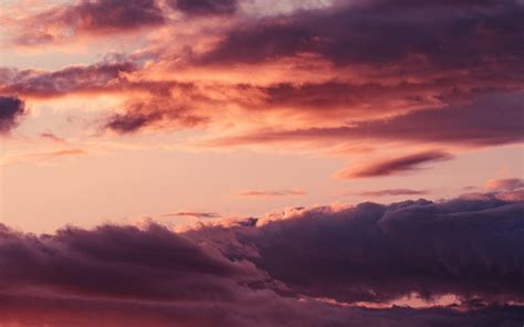 Download Wallpaper 3840x2400 Sky Clouds Pink Sunset 4k