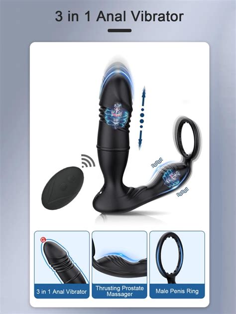 1 pieza vibrador masajeador de próstata telescópico de empuje masculino para hombres estimulador