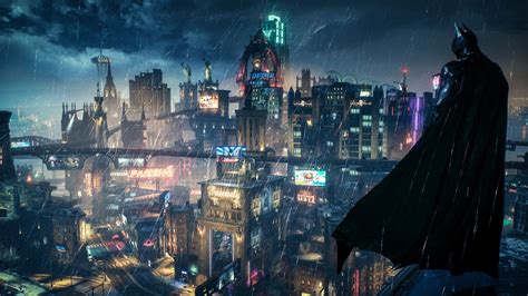 Wallpaper Batman City Gotham Arkham Building Atmosphere Sky