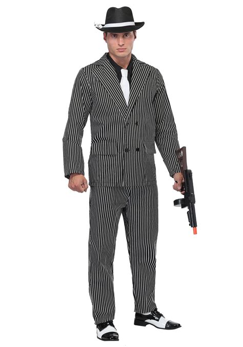 Fun Costumes Mens Wide Pin Stripe Gangster Costume Hot Sale At Fun